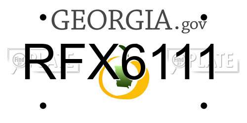 RFX6111 Georgia License Plate