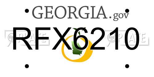 RFX6210 Georgia License Plate