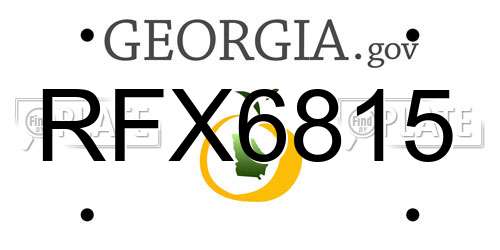 RFX6815 Georgia License Plate