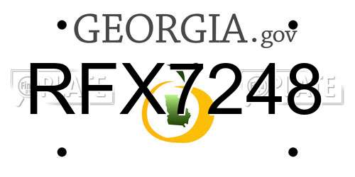 RFX7248 Georgia License Plate