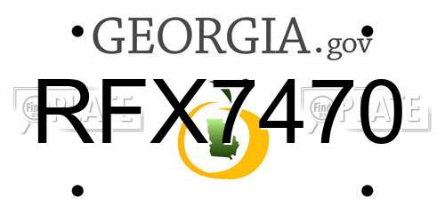 RFX7470 Georgia License Plate