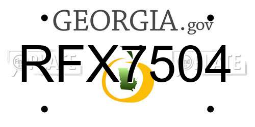 RFX7504 Georgia License Plate