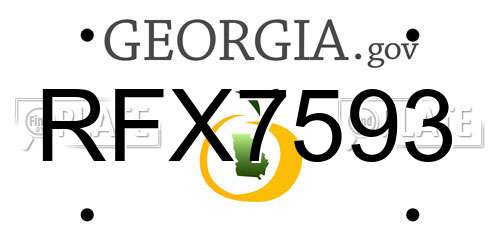 RFX7593 Georgia License Plate