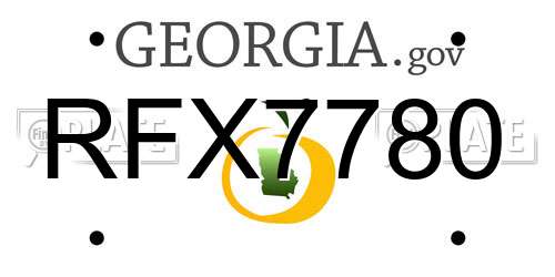 RFX7780 Georgia License Plate