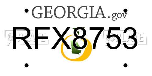 RFX8753 Georgia License Plate