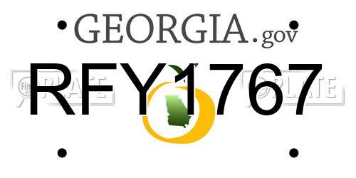RFY1767 Georgia License Plate