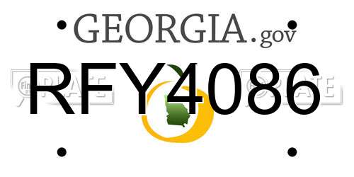 RFY4086 Georgia License Plate