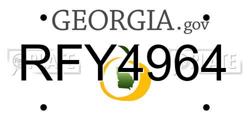 RFY4964 Georgia License Plate