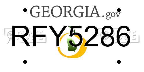 RFY5286 Georgia License Plate