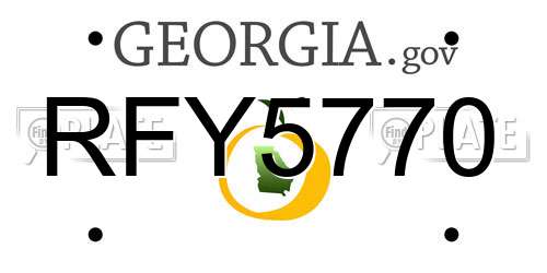 RFY5770 Georgia License Plate