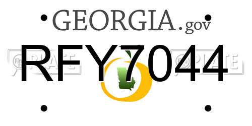 RFY7044 Georgia License Plate