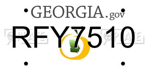 RFY7510 Georgia License Plate