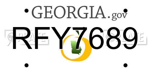 RFY7689 Georgia License Plate