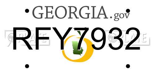 RFY7932 Georgia License Plate