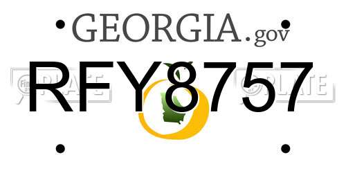RFY8757 Georgia License Plate