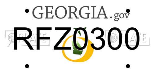 RFZ0300 Georgia License Plate