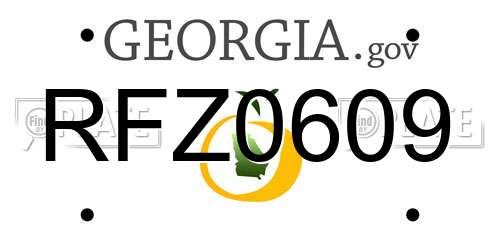 RFZ0609 Georgia License Plate