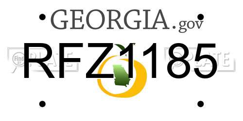 RFZ1185 Georgia License Plate