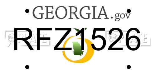 RFZ1526 Georgia License Plate