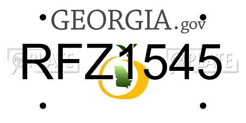 RFZ1545 Georgia License Plate