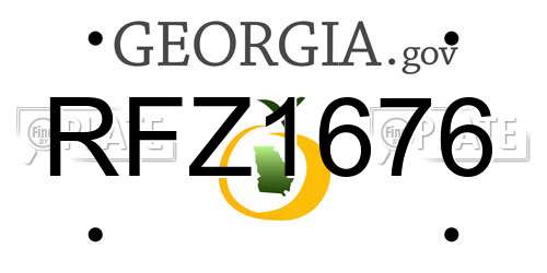 RFZ1676 Georgia License Plate