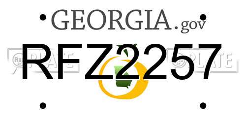RFZ2257 Georgia License Plate