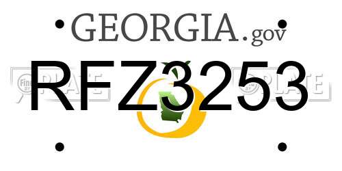 RFZ3253 Georgia License Plate