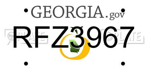 RFZ3967 Georgia License Plate