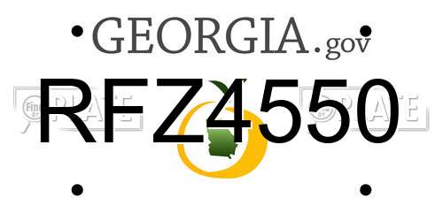 RFZ4550 Georgia License Plate