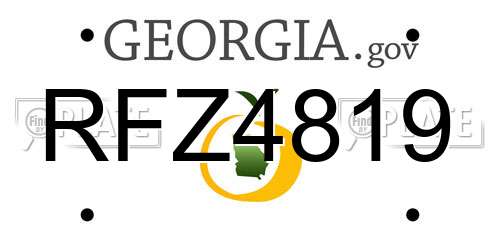 RFZ4819 Georgia License Plate