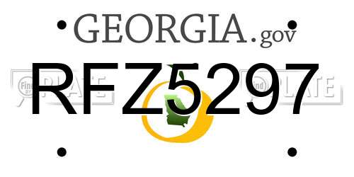 RFZ5297 Georgia License Plate