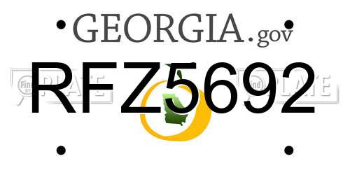 RFZ5692 Georgia License Plate