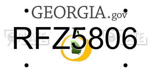 RFZ5806 Georgia License Plate