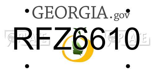 RFZ6610 Georgia License Plate