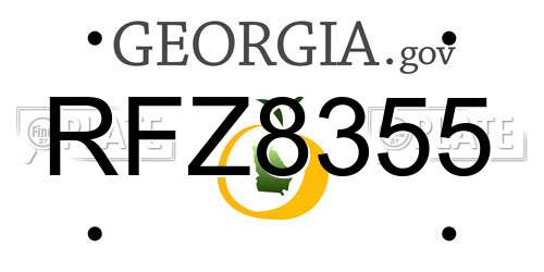 RFZ8355 Georgia License Plate