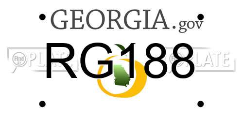 RG188 Georgia License Plate