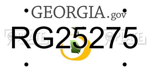 RG25275 Georgia License Plate