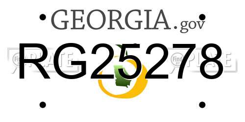 RG25278 Georgia License Plate