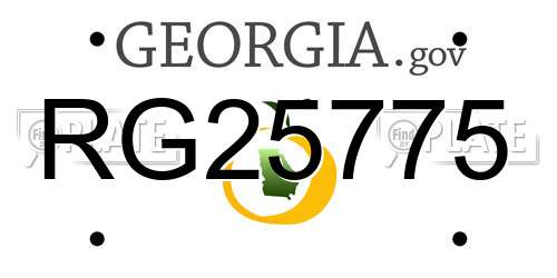 RG25775 Georgia License Plate