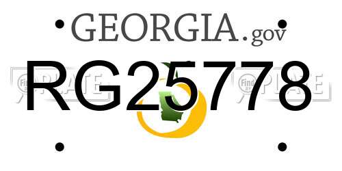 RG25778 Georgia License Plate