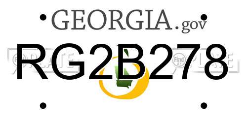 RG2B278 Georgia License Plate