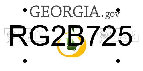 RG2B725 Georgia License Plate