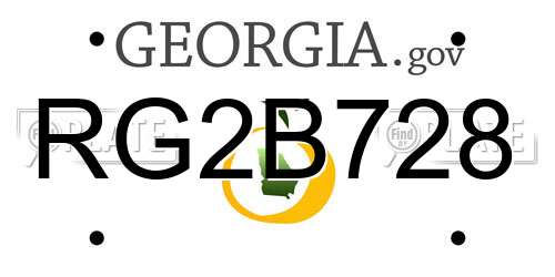 RG2B728 Georgia License Plate