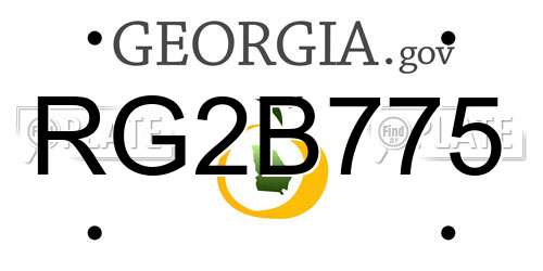 RG2B775 Georgia License Plate