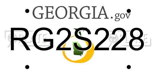 RG2S228 Georgia License Plate