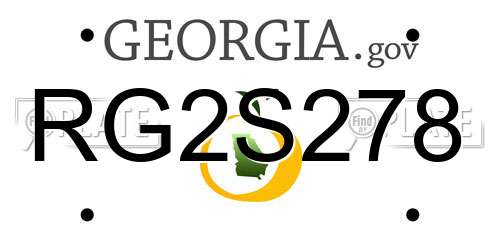 RG2S278 Georgia License Plate