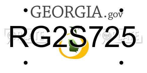 RG2S725 Georgia License Plate