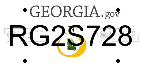 RG2S728 Georgia License Plate