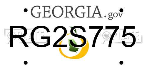 RG2S775 Georgia License Plate
