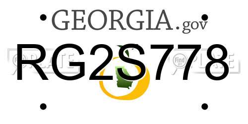 RG2S778 Georgia License Plate